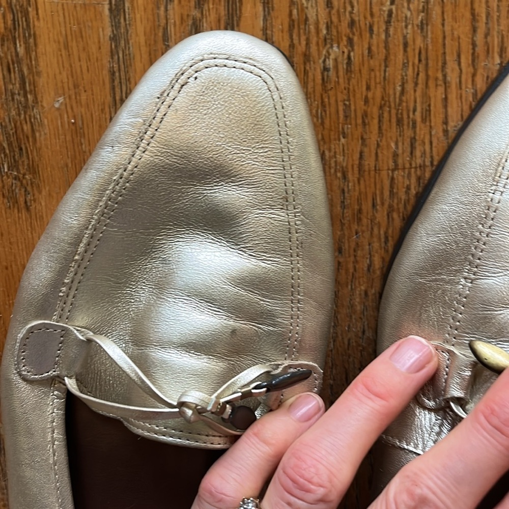 Made in Brazil pale Gold “Westies” loafers sz 9 - Picture 5 of 7